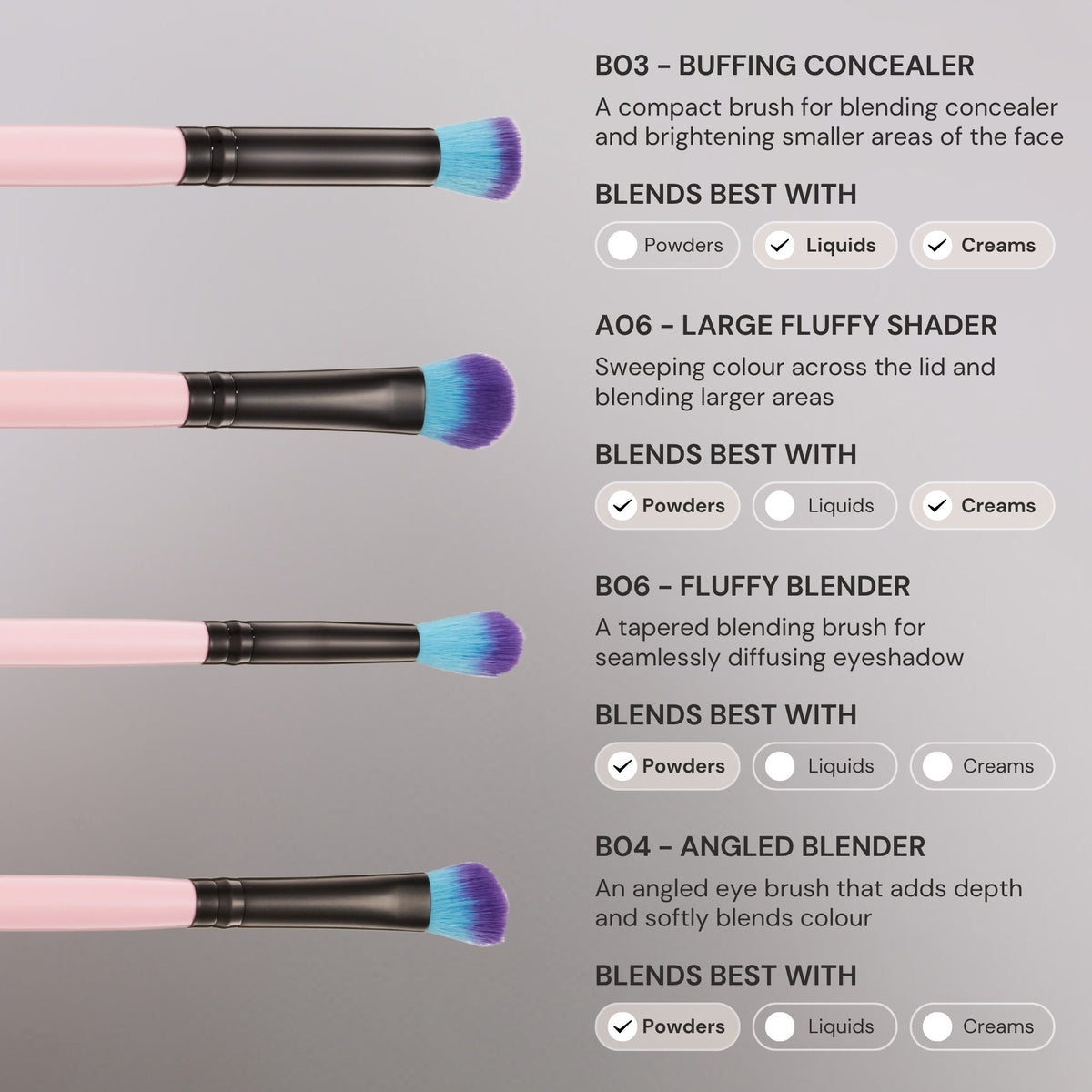 10 Piece Essential Makeup Brush Set