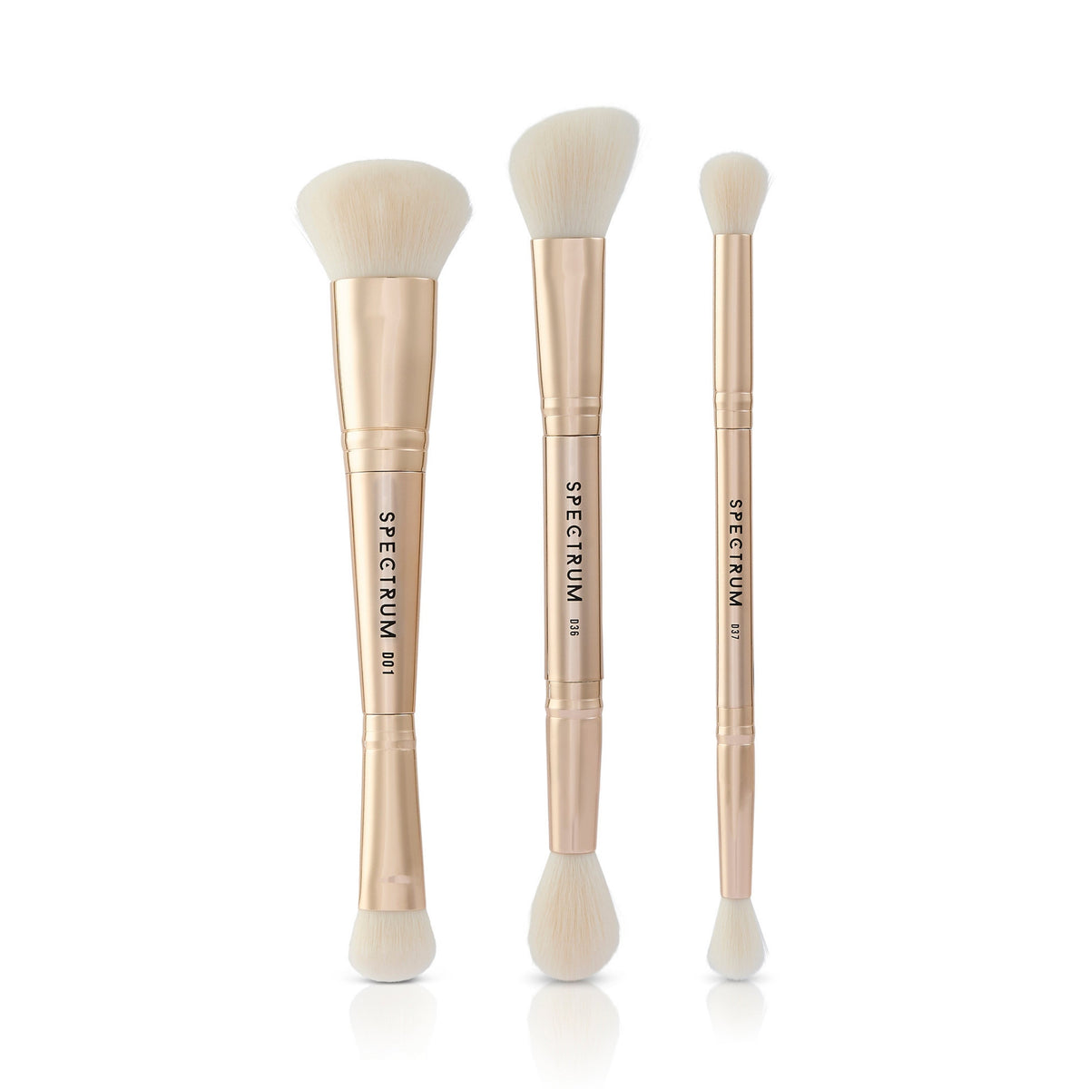 Gilded Glamour 3 Piece Luxe Dual Ended Makeup Brush Set