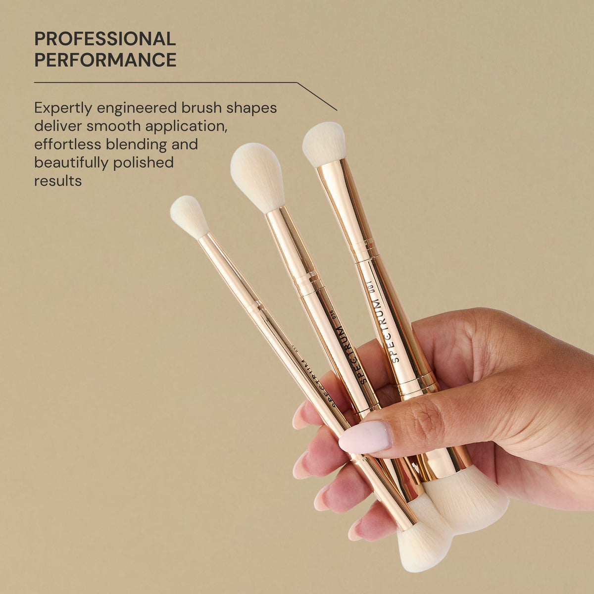 Gilded Glamour 3 Piece Luxe Dual Ended Makeup Brush Set