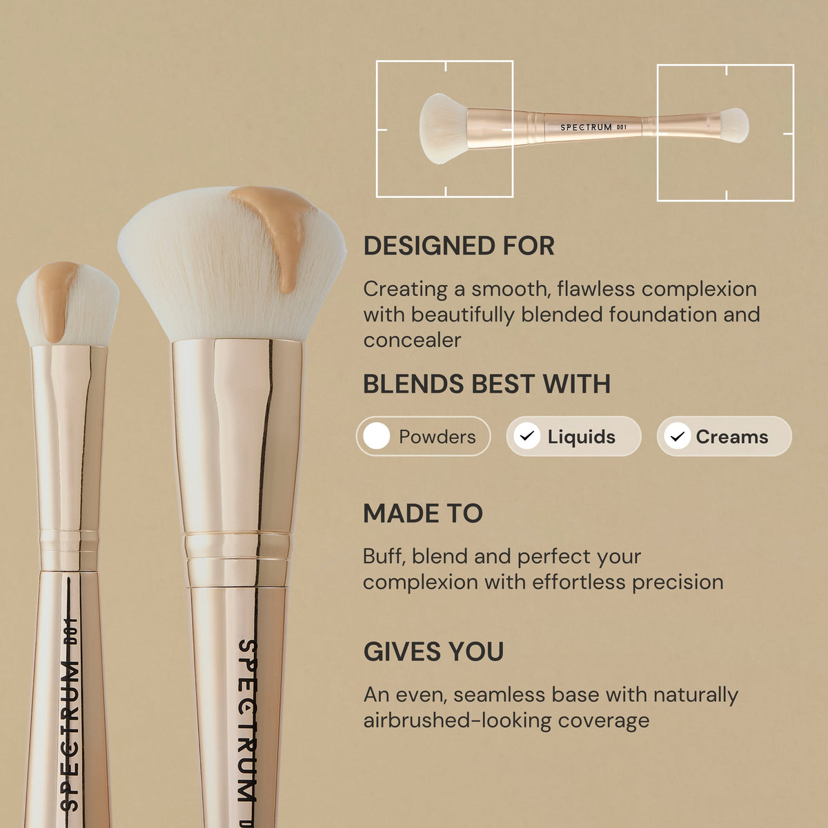 Gilded Glamour 3 Piece Luxe Dual Ended Makeup Brush Set