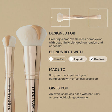 Gilded Glamour 3 Piece Luxe Dual Ended Makeup Brush Set