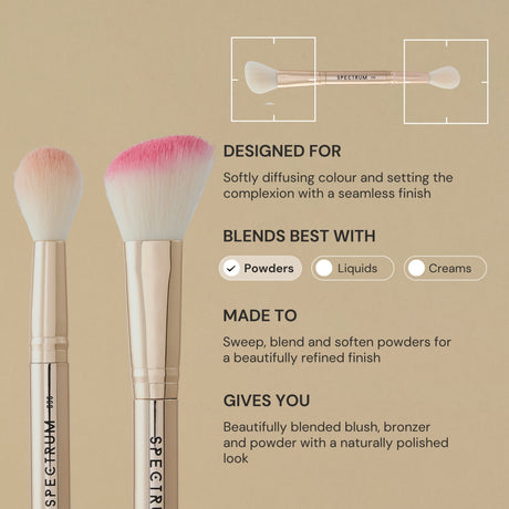Gilded Glamour 3 Piece Luxe Dual Ended Makeup Brush Set