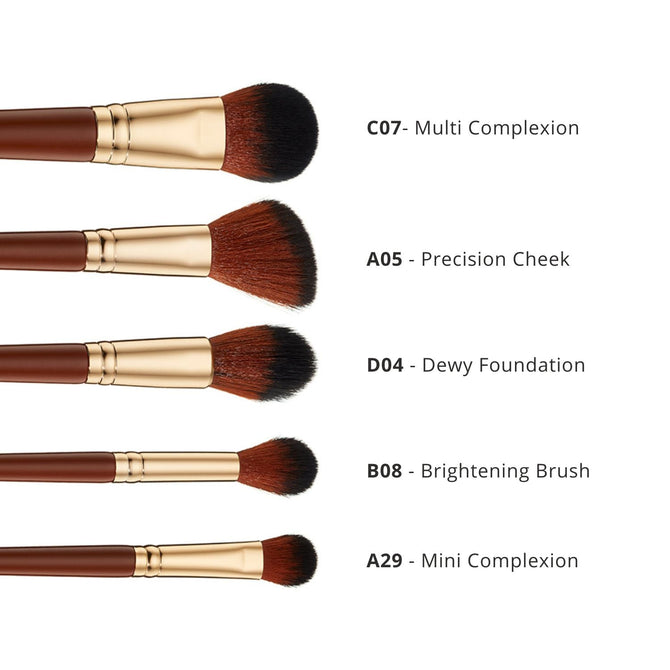 Pantherine 5 Piece Face Makeup Brush Set