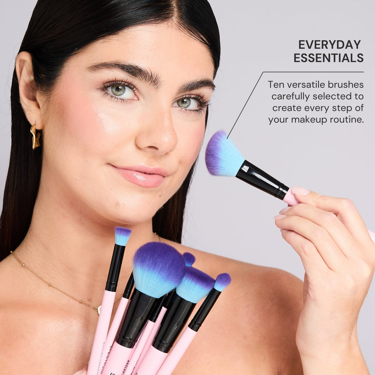 10 Piece Essential Makeup Brush Set