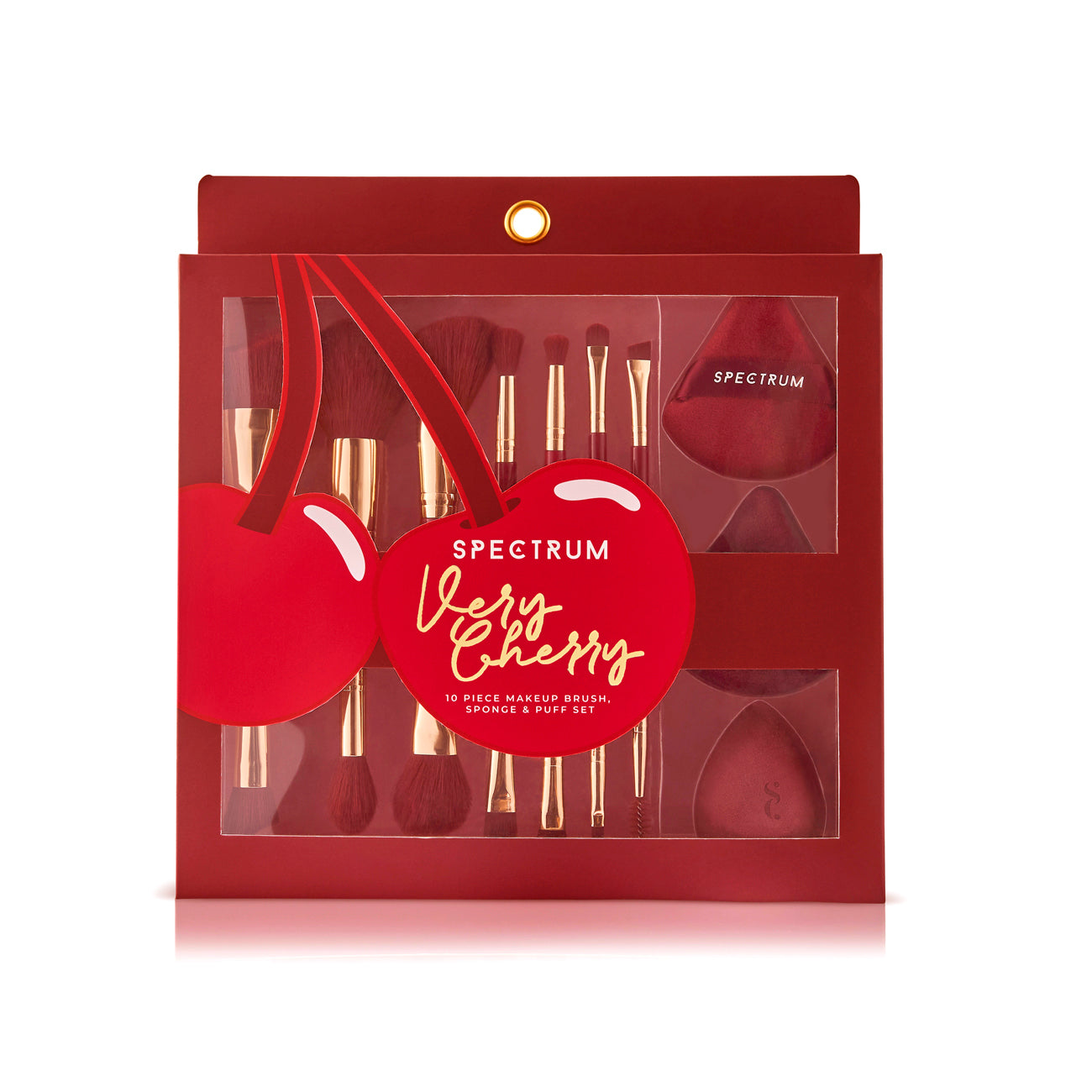 Very Cherry 10 Piece Makeup Brush, Sponge and Puff Set – Spectrum