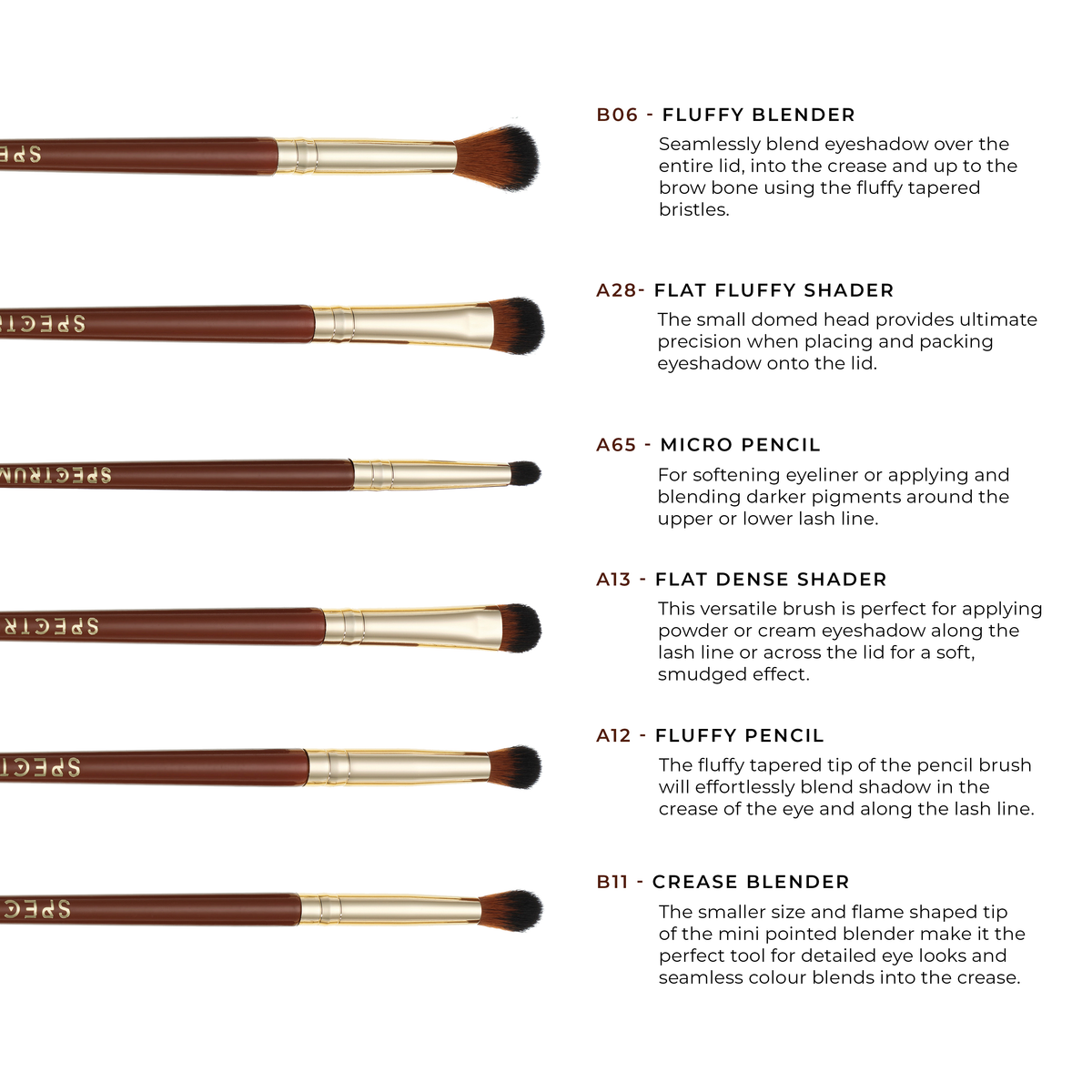 Pantherine 6 Piece Eye Makeup Brush Set